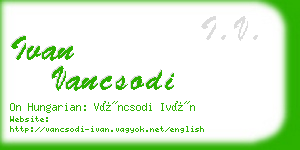 ivan vancsodi business card